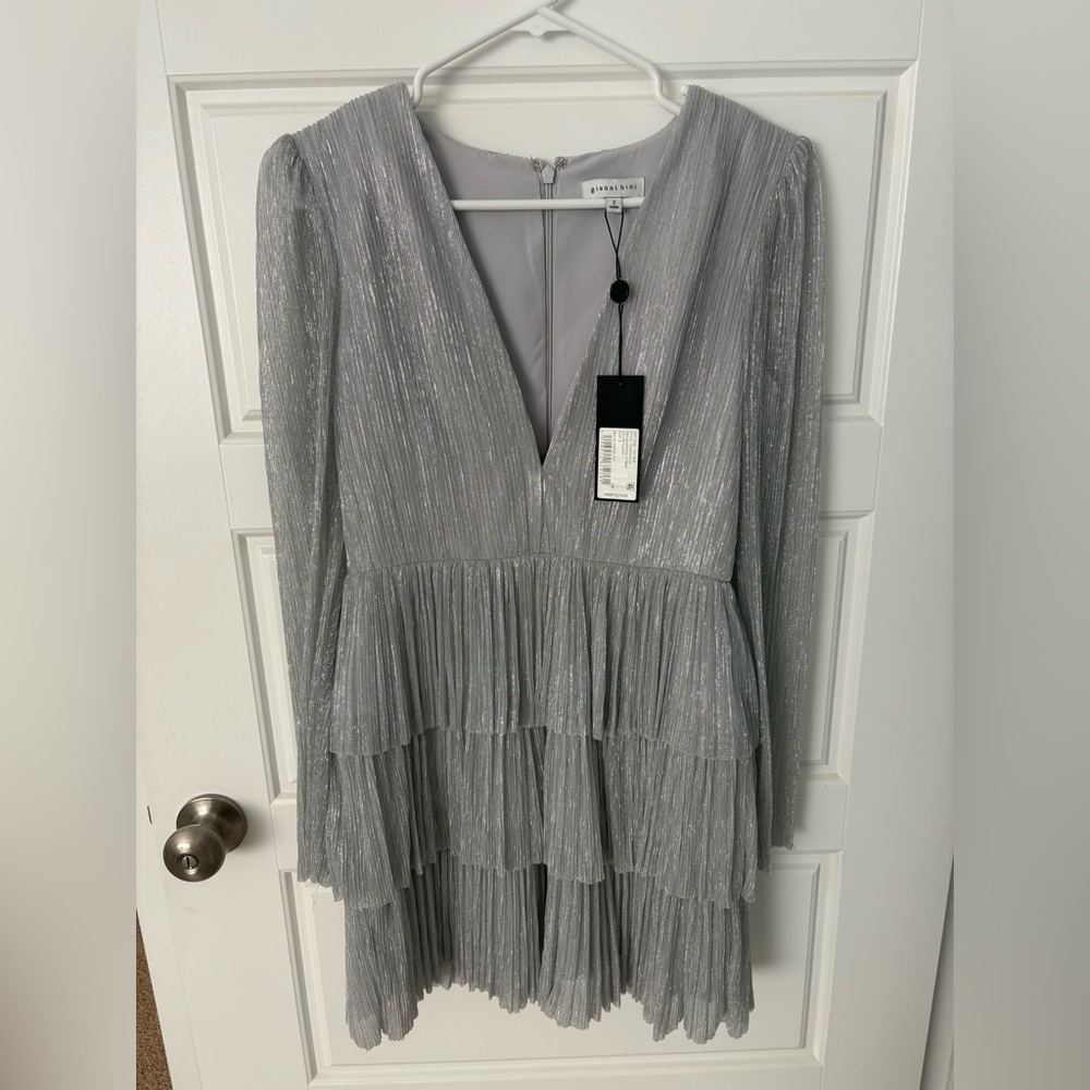 Gianni Bini Silver Tiered Dress